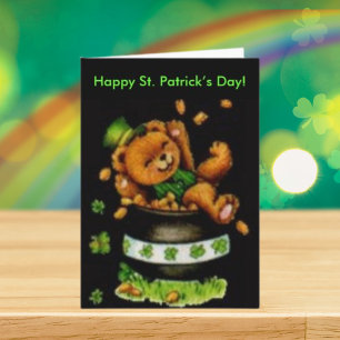 Vintage Pot of Bear St patrick's day Kort