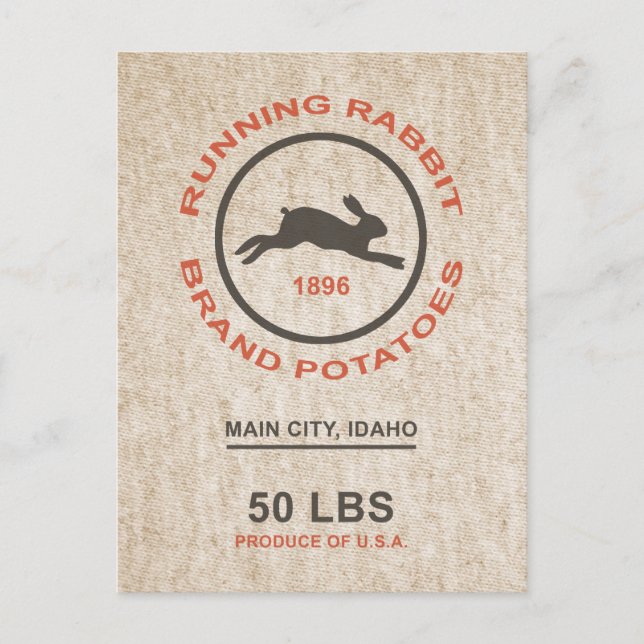 Vintage Potato Sack Vykort (Framsida)