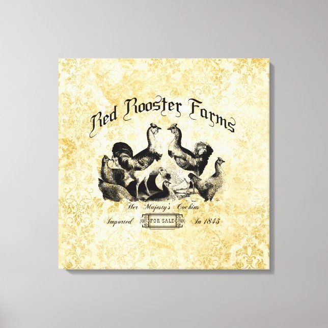 Vintage Poultry Farm Advertisement Canvastryck (Framsida)