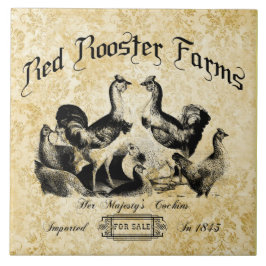 Vintage Poultry Farm Advertisement Kakelplatta