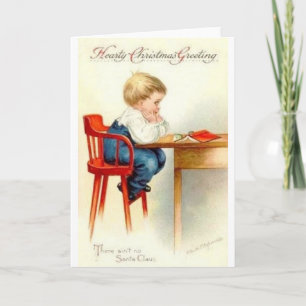 Vintage Pouting jul Boy-julkort Helgkort