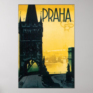 Vintage Prag (Praha) Bra Travel Poster