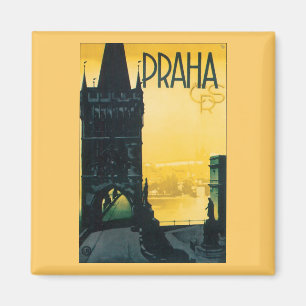 Vintage Prag (Praha) Poster Magnet