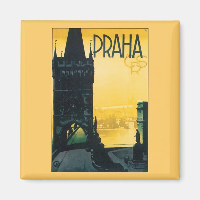 Vintage Prag (Praha) Poster Magnet (Framsidan)