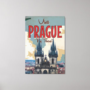 Vintage Prag, Tjeckiens resebyrå Canvastryck