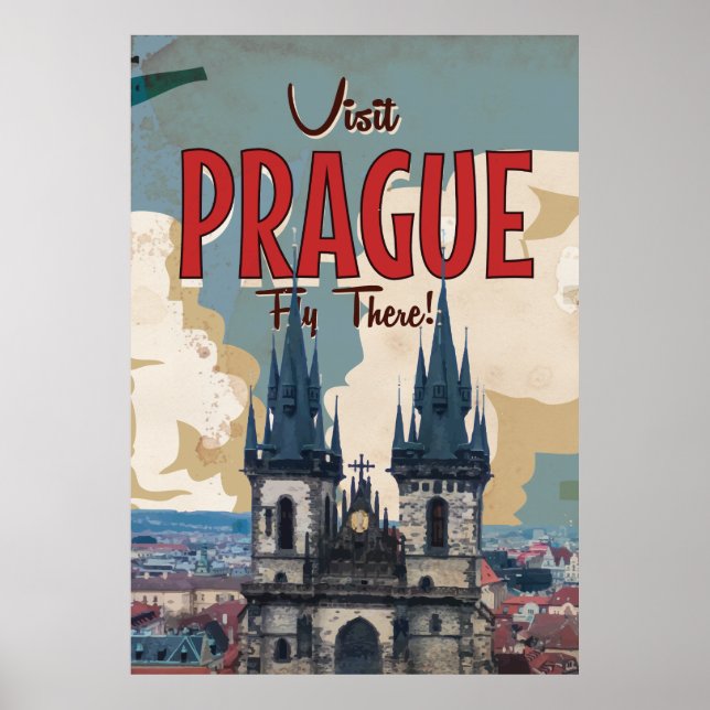 Vintage Prag, Tjeckiens resebyrå Poster (Framsidan)