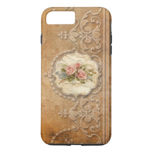 Vintage präglade guld- Scrollwork och ro