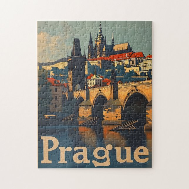 Vintage Prague Castle Pussel (Vertikal)