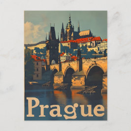 Vintage Prague Castle Vykort