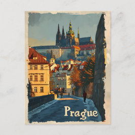 Vintage Prague Castle-vykort Vykort