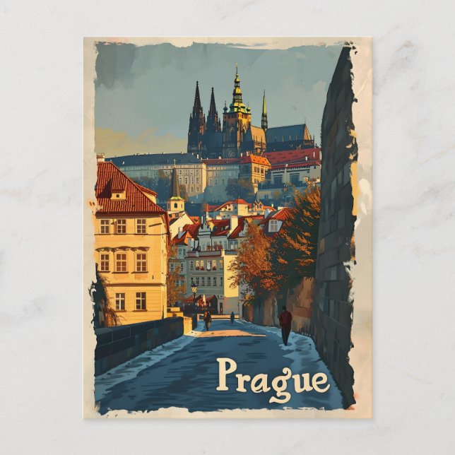 Vintage Prague Castle-vykort Vykort (Framsida)