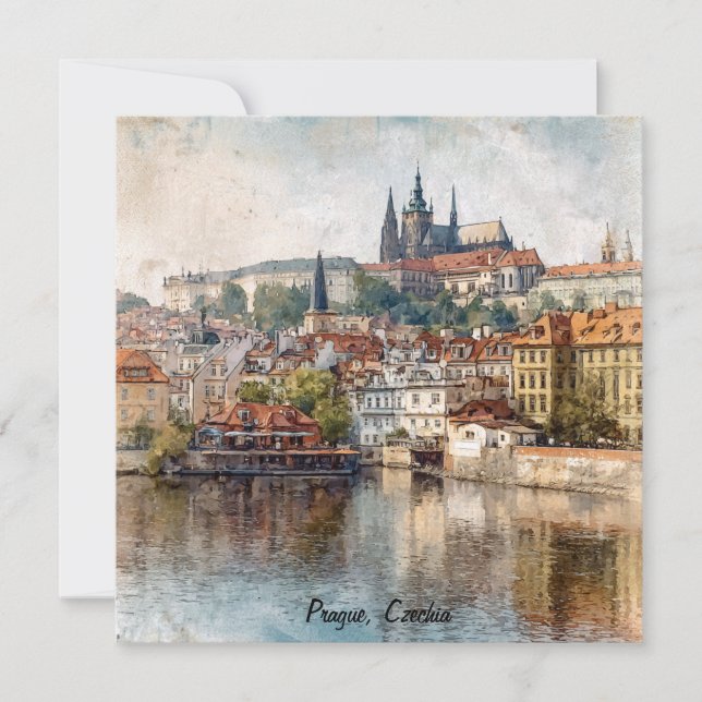 Vintage Prague Czechia City Painting  (Framsida)