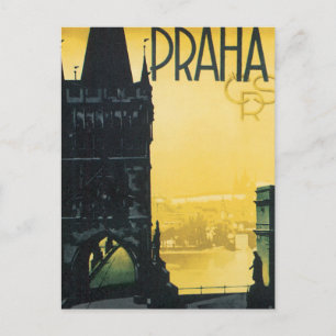 Vintage Praha Poster Vykort