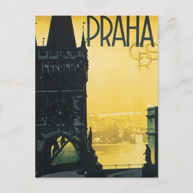 Vintage Praha Poster Vykort (Framsida)