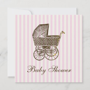 VINTAGE PRAM BABY BABY SHOWER INBJUDNINGAR