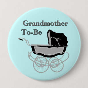 Vintage Pram Grandmammas Baby Shower-knapp Knapp