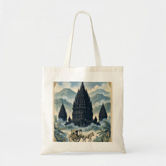 Vintage Prambanan hinduiska templet Java Indonesie Tygkasse