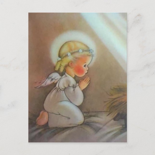 Vintage Praying Angel Vykort (Framsida)