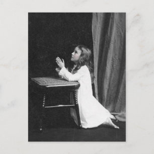 Vintage Praying Girl Vykort