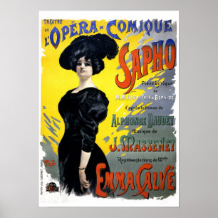 Vintage Première av Massenets Opéra-comique Sapho Poster