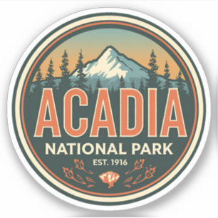 Vintage-presenter från Acadia National Park för ut Klistermärken