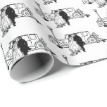 vintage presentpapper<br><div class="desc">Bride och brudgummen går på sin smekmånad</div>