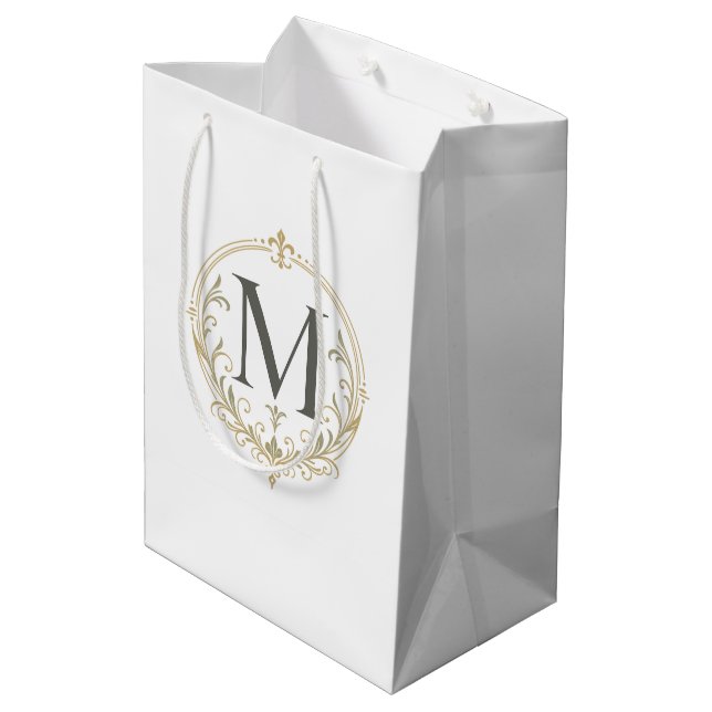 vintage presentpåse med monogram (Baksidan Vinklad)