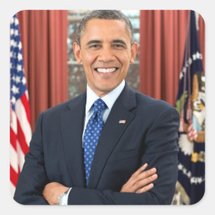 Vintage President Barack Obama Porträtt Fyrkantigt Klistermärke