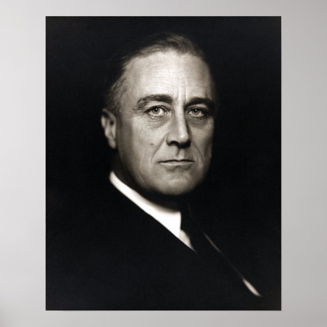 Vintage President Franklin D. Roosevelt Porträtt Poster (Framsidan)