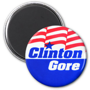 Vintage President Kampanj Clinton Gore Magnet