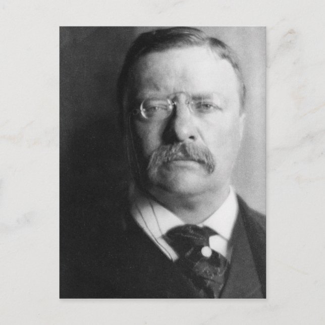 Vintage President Theodore Roosevelt Vykort (Framsida)