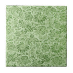 Vintage pretty green flowers floral pattern kakelplatta<br><div class="desc">Pretty beautiful elegant Vintage pretty green flowers floral pattern</div>