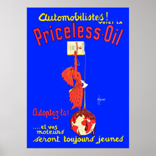 Vintage Priceless Motor Oil Annons Poster