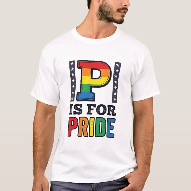 Vintage Pride Bokstav P Regnbåge Tröja Design_1 (Framsida)