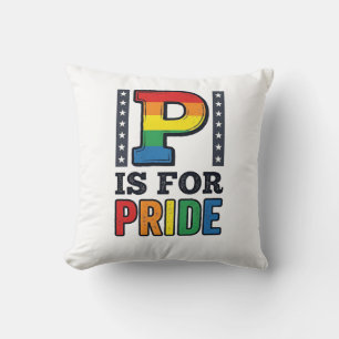 Vintage Pride Bokstav P Regnbåge Tröja Design_1 Kudde