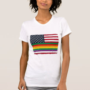 Vintage Pride Flag Distressed Vector T-Shirt Desig