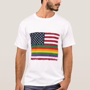 Vintage Pride Flag Distressed Vector T-Shirt Desig