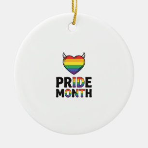 Vintage Pride Month Horned Heart T-Shirt Design_1 Julgransprydnad Keramik