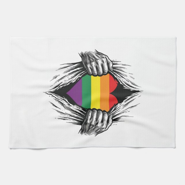 Vintage Pride Sönderriven Tröja Vektordesign_1 Kökshandduk (Horisontell)