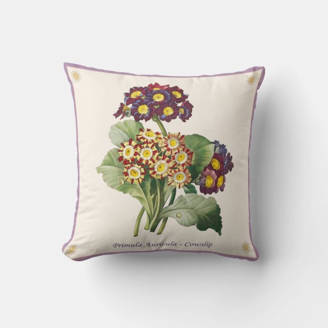 Vintage Primula Auricula - Cowglingspillow Kudde (Framsida)