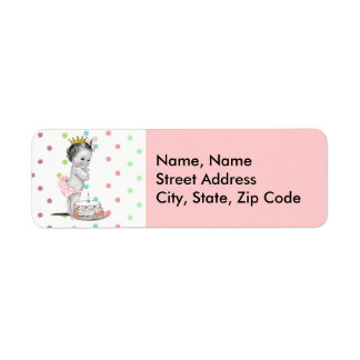 Vintage Princess Baby Birthday Address Label Returadress Etikett