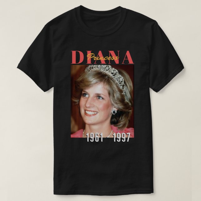 Vintage Princess Di Premium T Shirt (Design framsida)