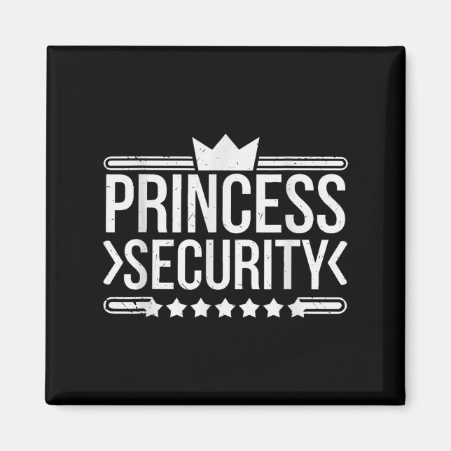 Vintage Princess Security Boys Brother Birthday Da Magnet (Framsidan)