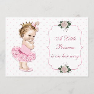Vintage Princess Tutu Hearts och Flowers Inbjudningar