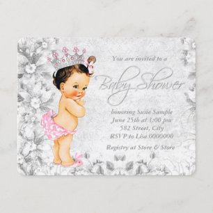 Vintage Prinsessa Bebis Shower Inbjudningar