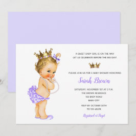 Vintage Prinsessans inbjudningar Lila Baby Blonde