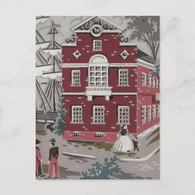 Vintage Print Boston Vykort (Framsida)