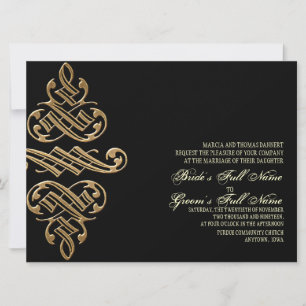 Vintage Printers Ornament Goldl - Bröllopsinbjudni Inbjudningar