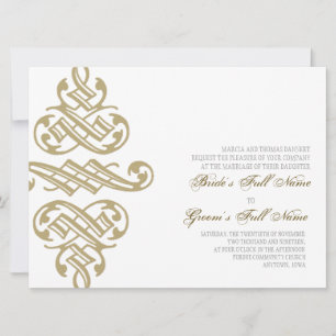 Vintage Printers Ornament Swirl - Bröllopsinbjudni Inbjudningar