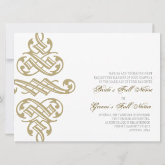 Vintage Printers Ornament Swirl - Bröllopsinbjudni Inbjudningar